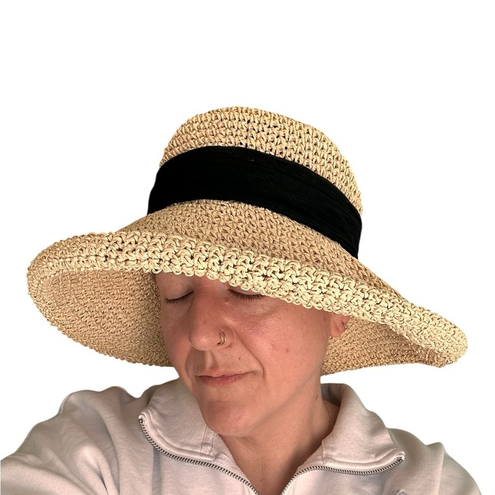 The Scala Collection Women's One Size Rolled Brim Beach Coastal Sun Hat Ribbon